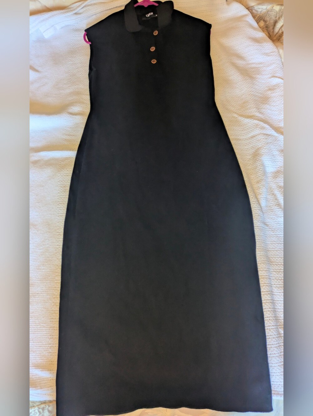 Cider Black Knit Ribbed Maxi Dress